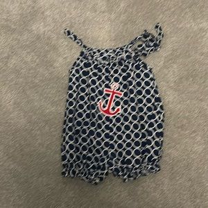 Little English  Bubble 9m girl Nautical Anchor ties on one shoulder 4th July